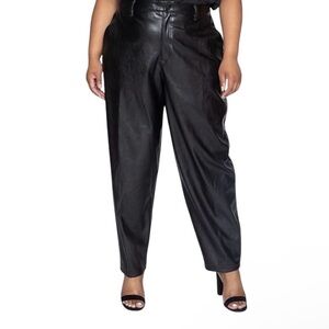 NWT JUICY COUTURE Rodeo Barrel Leg High Waist Faux Leather Pants 20W